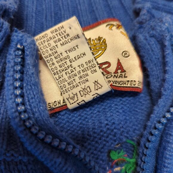 Tiara International Cardigan Sweater Womens Medium Blue Christmas Snowmen Ugly - Picture 6 of 8